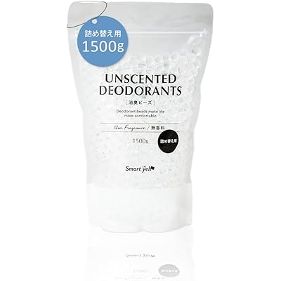 アイリスプラザ(IRIS PLAZA) スマートエール 消臭ビーズ 1500g 詰替え用 無香料 大容量 タバコ 生ごみ 消臭剤 室内 トイレ 玄関 リビング  …