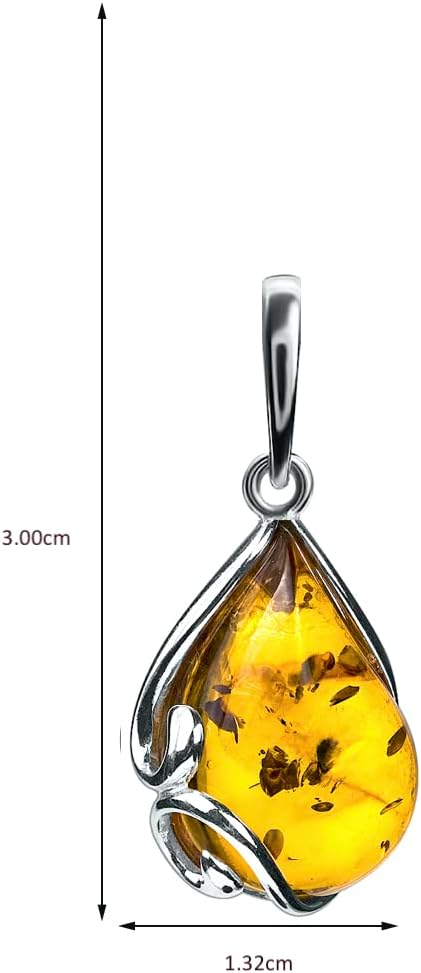 Ian and Valeri Co. Amber Sterling Silver Drop Pendant - Image 2