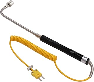 Temperature Probe,High Accuracy K Type Thermocouple Sensor,Temperature Measurement with Insulated Handle, Heat Resistant Steel,for Industrial Temperature Measurement(å¼¯æŸ„è¡¨é¢çƒ­ç”µå¶)
