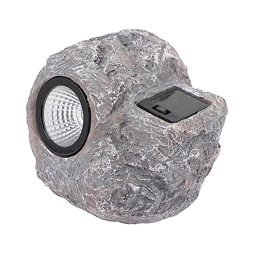 HEMOTON Luz De Piedra Solar Lámpara De Resina Led Para Jardín y Patio Farola De Resina Para Exterior Luz Solar Para Decoración De Jardín