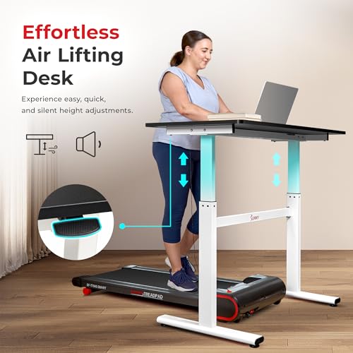 Image of Sunny Health & Fitness Multi-Purpose Air-Drive Adjustable Standing Desk, Pneumatic Air Lifting, Electricity-Free, Scratch-Resistant Surface with up to 47.2 inch Height, Treadmill Compatible SF-A023001 | 29.5 inch-47.2 inch Height, Air Lifting System, Universal Equipment Compatibility, No Electricity, Eco-Friendly, Easy Setup