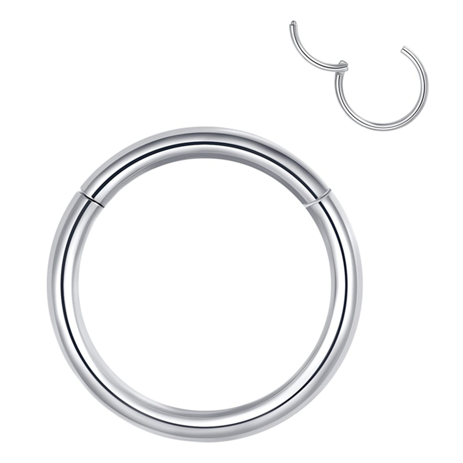 Hypoallergenic Hinged Hoop Nose Rings 20G 18G 16G 14G 12G 10G 8G Diameter 5mm to 16mm 316L Surgical Steel Septum Ring Body Piercing Jewelry Nose Helix Cartilage Rook Earrings