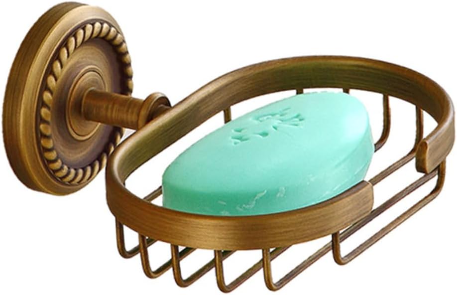 Solid Brass Wall Mounted Soap Dish Vintage Style Soap Holder Drain Easy Install Shower