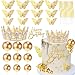 Lukinuo Queen Crown Cake Topper 35pcs Corona Para Pastel Princess Cake Decorations Princess Crown Happy Birthday Cake Toppers Gold Balls Butterflies Cake Decorations Crystal Tiara Cake Decor