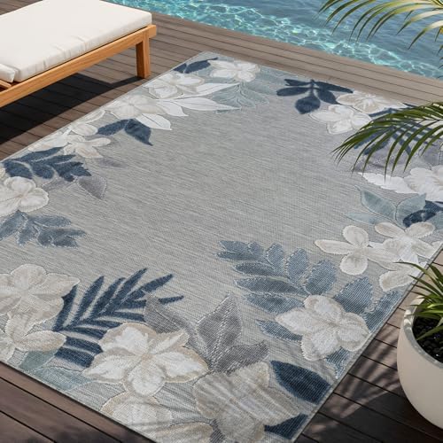 Amazon.com: Outdoor Rug 8x10 Washable Area Rugs Indoor Outdoor Carpets ...
