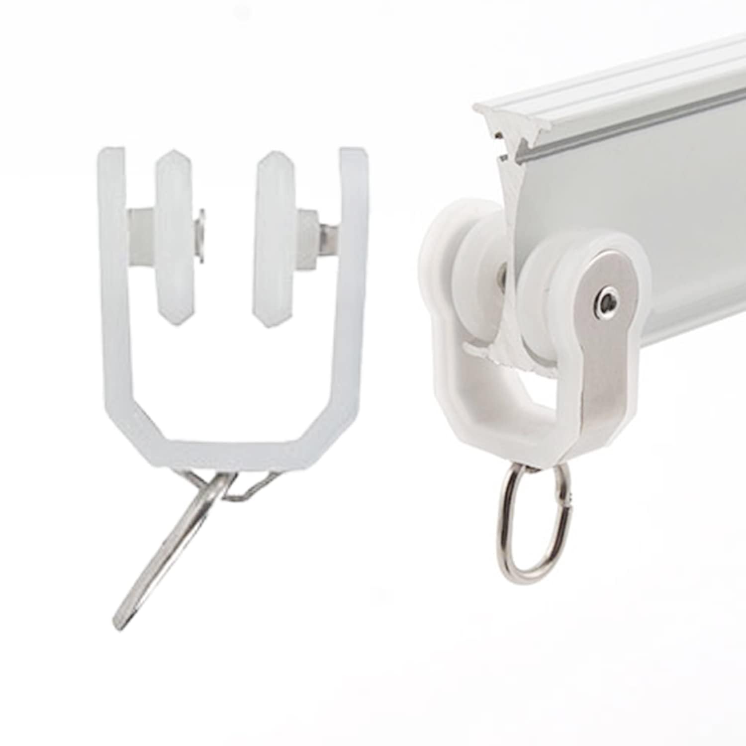 Jos & Haz 20 Pack Curtain Track Roller Hooks Curtain Tracks Accessories (20 Pack Curtain Track Roller Hooks)