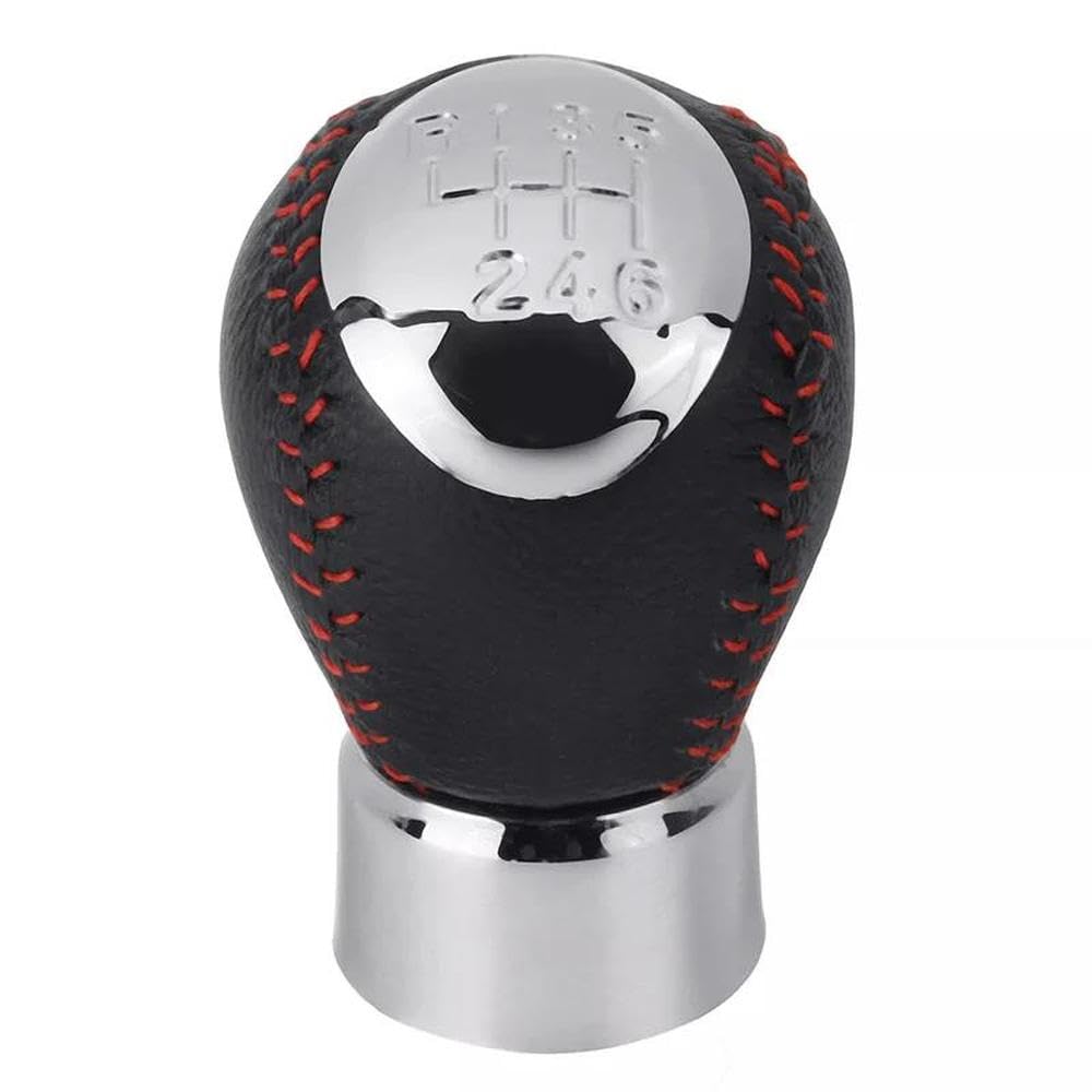 YDXHERTA 5/6 Speed Car Shift Gear Knob Leather Boot Gaitor for Mazda 6 2002 2003 2004 2005 2006 2007 Car Styling Accessories Auto Parts(6 Speed red line)