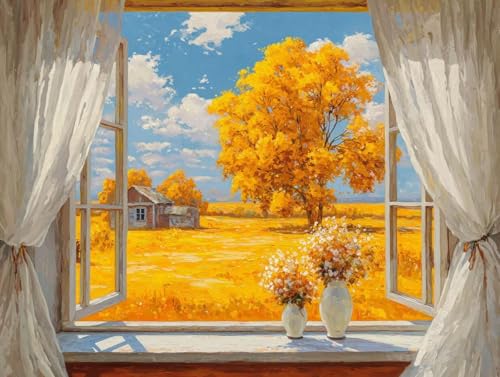 Pintar por Números para Combatir el Estrés Kit de Pintura Fácil Sin Mezclas 80x60cm