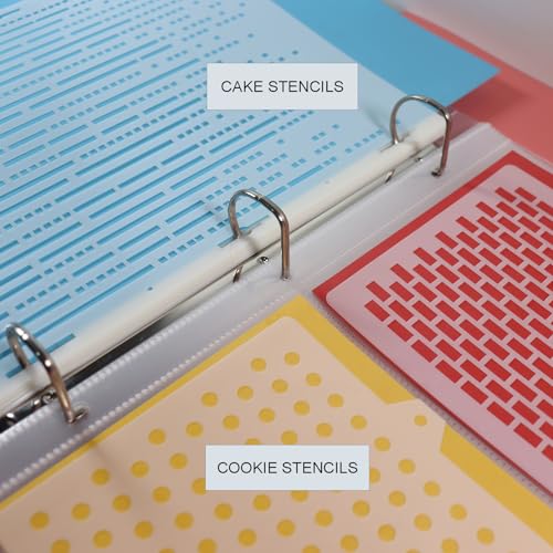Image of Cookie Stencil Storage Binder Die Cut And Stamp Storage Folder Baking Stencil Organizer Scrapbooking Cutting Dies Stencil Storage Book Collections Case Organizer (8Pockets x 30Pages)
