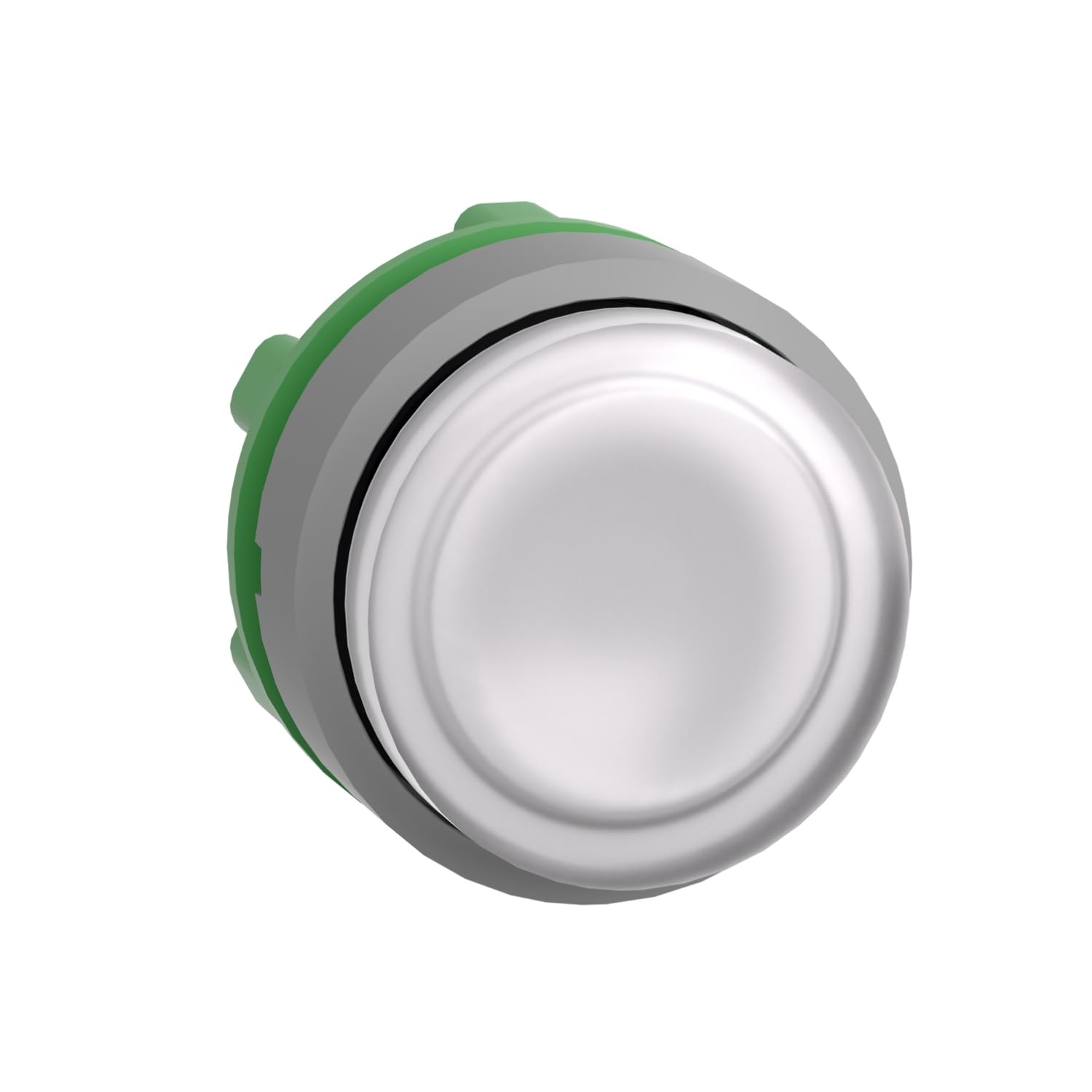 Bouton poussoir blanc lumineux saillant à impulsion pour local technique