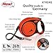 Flexi Xtreme L - Extra robuste einziehbare Leine mit 7,9 m extra starkem Band | Schutzgürtel mit reflektierenden Komponenten | Griffverstellung | Orange/Schwarz