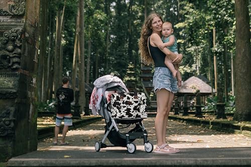 Image of Pritent Diaper Bag Tote - Diaper Baby Bags with Pacifier Case, Shoulder Straps, Stroller Clips, Waterproof Large Mommy Maternity Bag Travel Baby Bag for Mom and Dad, Cowprint, Medium