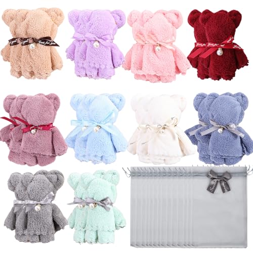 ハンカチ プチギフト くまさん タオル タオルハンカチ レディースラッピング済 レディース ギフト タオルベア クリスマス プチギフト プレゼント ハンドタオル 女性 人気 異動 引っ越し 挨拶 結婚式 誕生日 内祝い お返し 粗品 (パールくまさん20個セット)