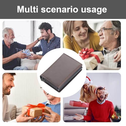 wallet for men, Minimalist men's wallet, Men's Invisible Wallet Gift Dad Husband Boyfriend Black, slim wallet for men (coffee color)2