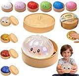 Dumpling Squishies Toys, Giant Glitter Dumpling, Jumbo Steamed Bun Sensory Stress Relief Ball, Novelty Desk Soft Squeeze Decompression Gift for Adults (Mystery, 1pcs)