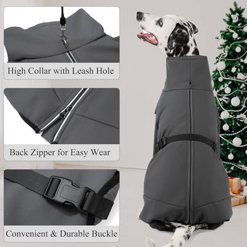 Cyponpy Hundemantel mit Beinen Wintermantel Hund Wasserdicht Warm Hundepullover Fleece Hundejacke Reflektierend Reißverschluss Winterjacke Hund Hunderegenmantel Wasserdicht Kleine Mittelgross Hunde