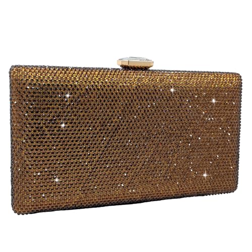Image of Boutique De FGG Crystal Evening Bags for Women Formal Party Box Clutch Wedding Rhinestone Handbags Bridal Clutch Purse,Mini