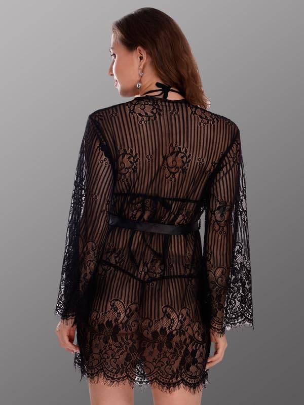 Image of Women Satin Lace Solid Print Babydoll Lingerie Honeymoon Nighty.