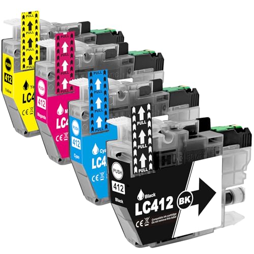 Aseker LC412 LC412-4PK 4本セット標準容量 最新IC残量表