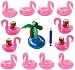 iLoveCos Inflatable Flamingo Coasters with Palm Tree Drink Holders, 14 Pieces