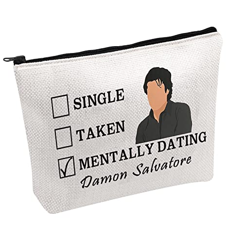 Vampire Tv Show Makeup Bag Single Taken Mentally Dating Damon Cosmetic Bag (Single Taken -B), 23 cm x 17 cm