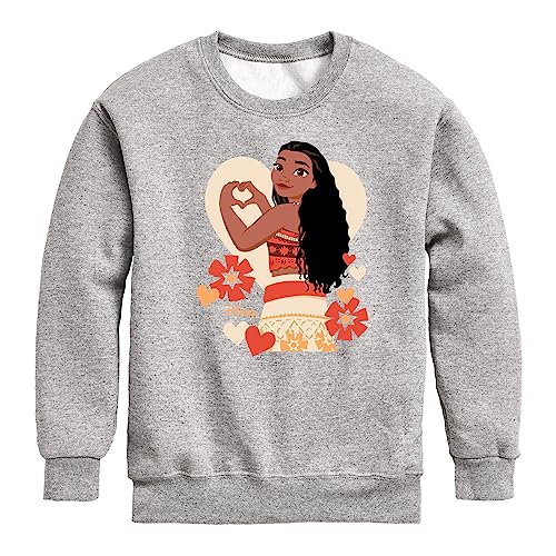 Disney Princess - Love Moana - Valentine's Day - Boys and Girls Youth Crewneck Fleece Sweatshirt