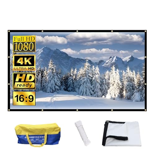 Pantalla de proyección portátil y plegable, 180in/16:9, calidad 4K HD sin arrugas para cine en casa y exterior miniatura 1
