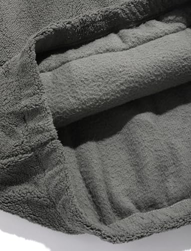 Image of ZAFUL Men 1 /4 Zipper Ethnic Aztec Fleece Unisex Winter Sweatshirt Tops 2026 | Funnel Neck Fluffy Polar Fleece Faux Sherpa Soft Thermal Pullover Kangaroo Pocket Jacket Hoodie Tops