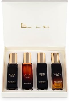 B..el.laVi.ta. Luxury Long Lasting Perfume Gift Set for Man | 4x20ml | Gifts for Men | Woody, Citrusy, Oud, Premium Fragrance Scent | KLUB, OUD, CEO, G.O.A.T | Best gift for Valentines Day