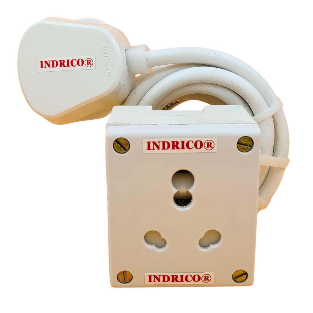 INDRICO® Polycarbonate Heavy Duty 1 Anchor Socket 15/16 AMP 1.5mm 3 Core Heavy Wire Extension Board (White) (PVC, 8 Meter) (B084TR76J8) Amazon Price History, Amazon Price Tracker