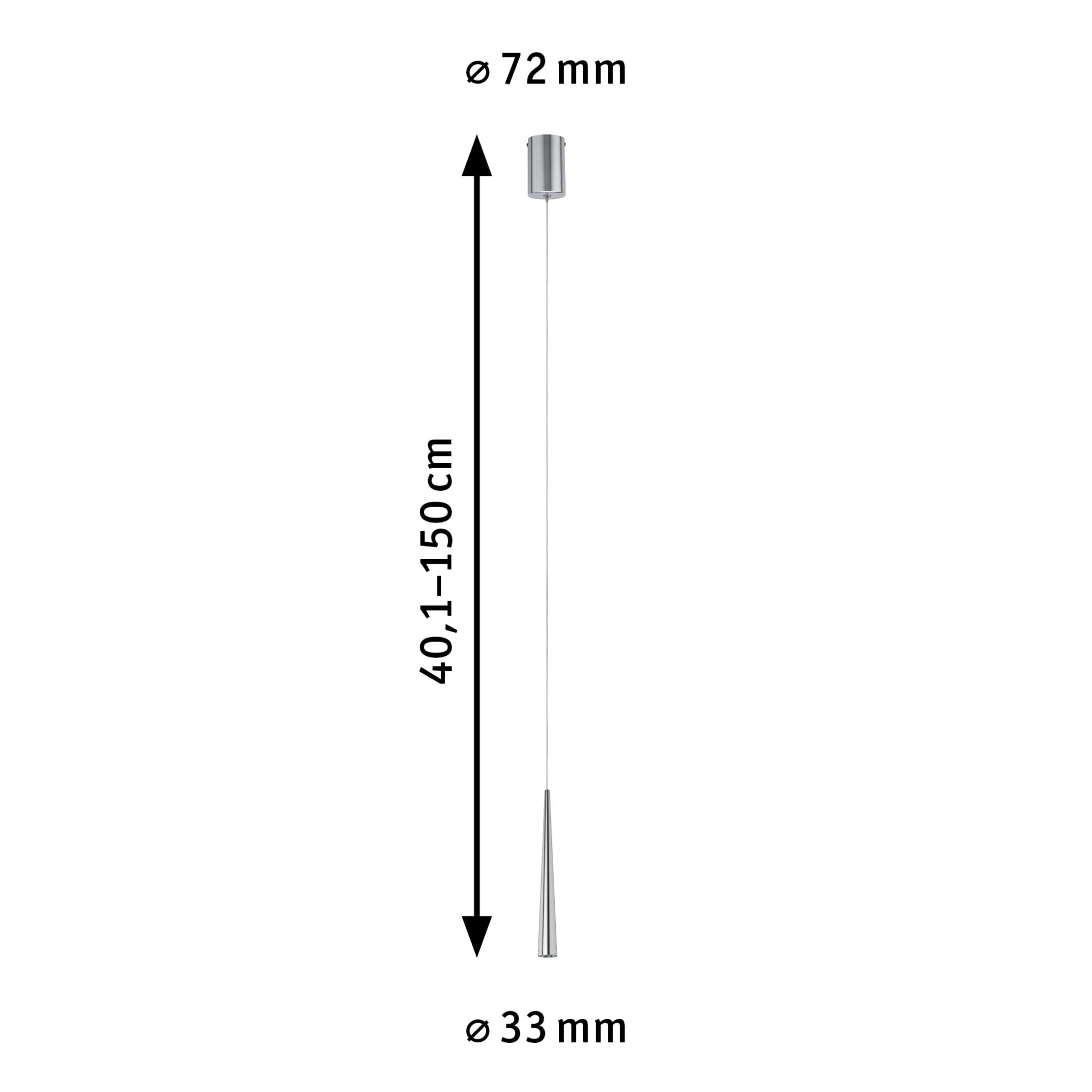 Paulmann 70929 luminaire en suspension LED Gutta incl. 1x7 watts lampe suspendue Alu brossé éclairage de plafond Métal Blanc chaud 2700 K