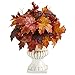 Nearly Natural 20in. Autumn Maple Leaf and Berries Artificial Plant in White Urn