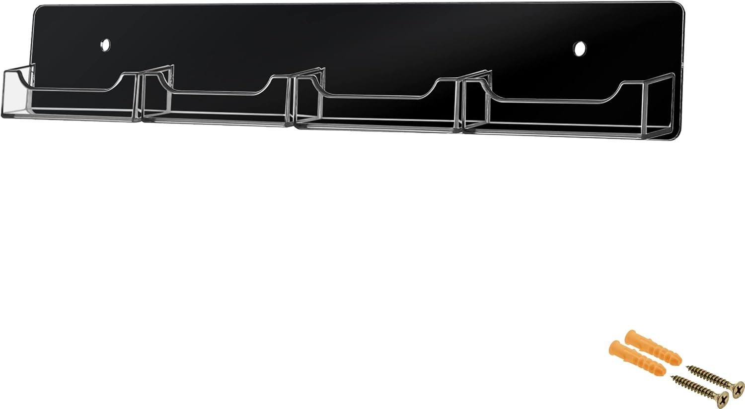 Marketing Holders Wall Business Card Holder with Hanging Hardware for 3.5 x 2 Gift or Appointment Cards Medical Dental Corporate Offices Community Centers 4 Slots Clear on Black Acrylic Modern