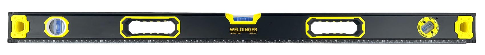 WELDINGER Wasserwaagen Set 230-1200 mm 5 Stück magnetisch Top View zwei Libellen