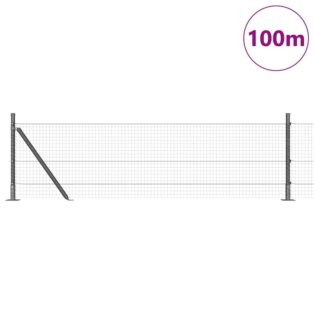 Słupki ogrodzeniowe, szare, stal i PCW, 100 x 0,6 m, z siatką drucianą 25 x 25 mm, do ogrodu i na taras, siatka na norniki, siatka wolierowa, siatka druciana, siatka druciana