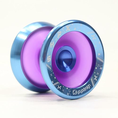 Miniatura 2 de SHFX Speedaholic FX Yo-Yo - Finger Spin Extreme - YoYo híbrido (morado translúcido con anillo azul)