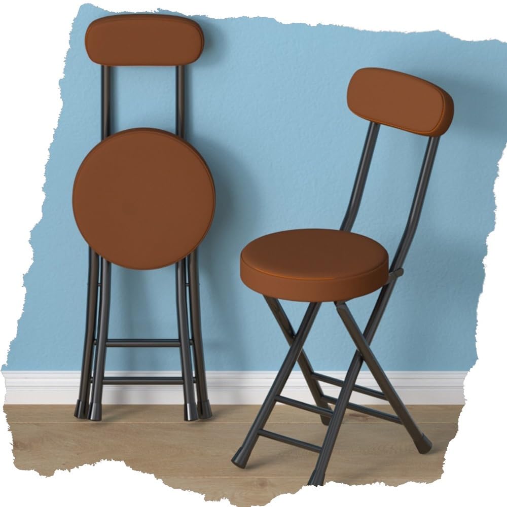 Chaise pliante de bar marron 45 cm rembourrée pour cuisine et pub de maison