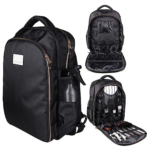 Mochila para peluquería Barber Clippers en color negro con diseño impermeable