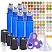 Ultimate Essential Oil Roller Bottles Set With Stainless Steel Balls, 6 Pack 10ml Dark Blue Leakproof Glass Bottle With 7 Rollerballs For Perfume & Aromatherapy Oils 1 Funnel + Opener & 192 Labels