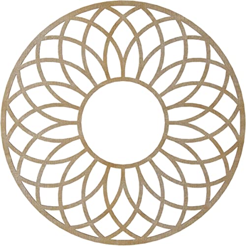 Image of Ekena Millwork 28 inchOD x 9 5 /8 inchID x 1 /4 inchT Cannes Wood Fretwork Pierced Ceiling Medallion, Birch