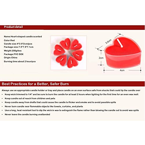 Scented Candles, 12 Pcs Sweet Romantic Love Heart Shaped Floating Candle For Home Decorations Wedding Birthday Party Celebrations (Red) #TOP2