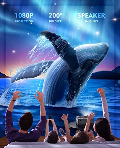 Mini Projector For Iphone, 1080P Bluetooth Dvd Projector With Built In Dvd Player With 120 Inches Screen, Led Portable Video Projector For Outdoor Family Movie Night Compatible Phone/Hd/Usb #TOP3