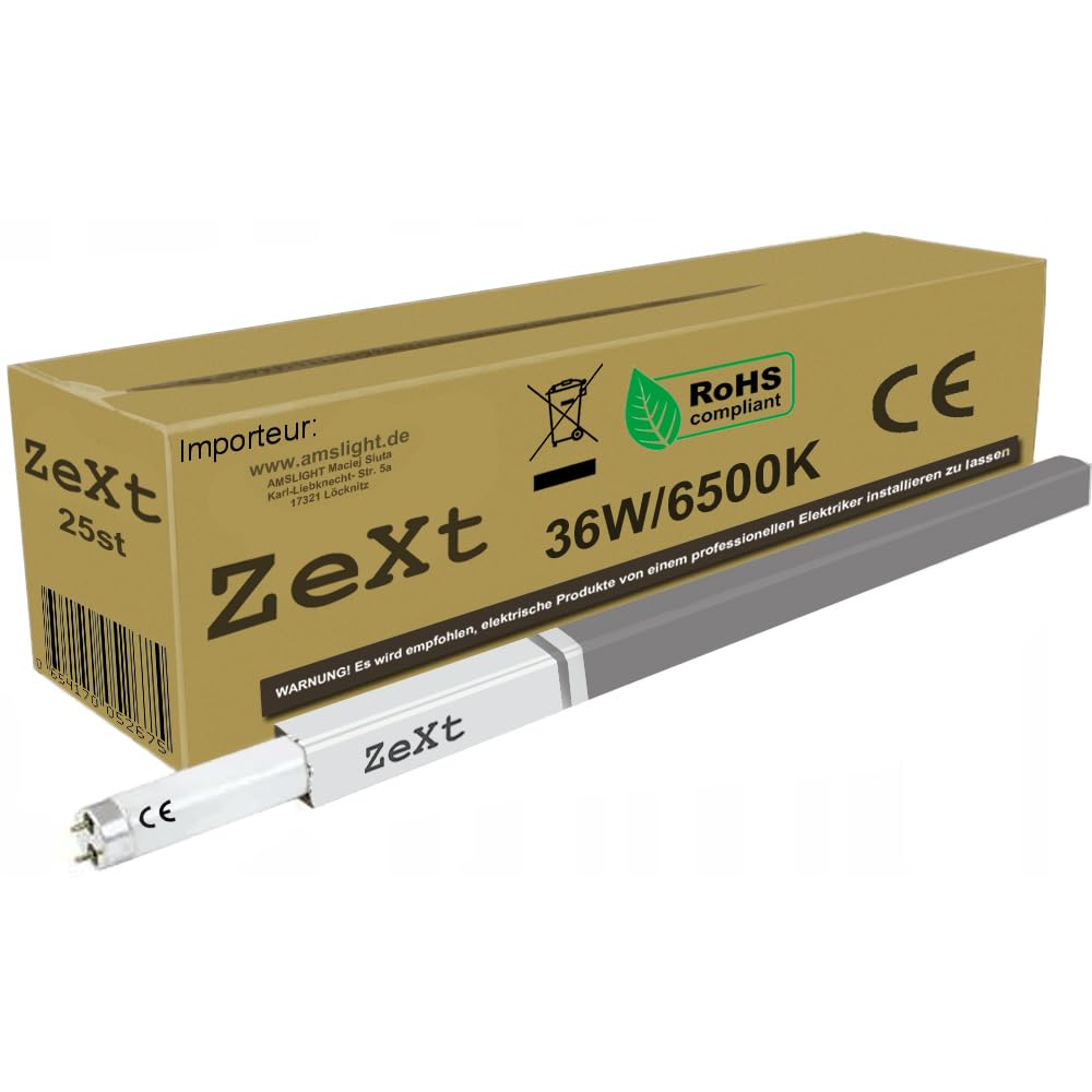 ZeXt 25x Leuchtstofflampe Leuchtstoffröhre 36W 864 6400K Tageslicht Neonlampe 120cm T8
