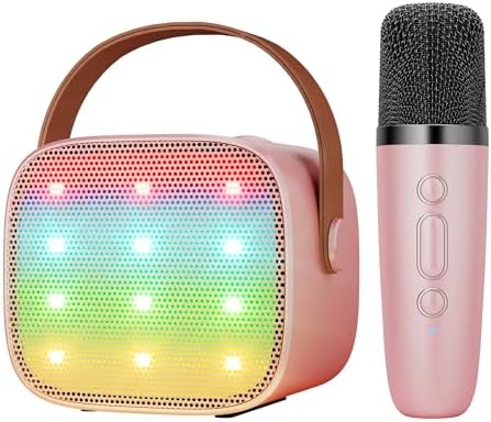 Karaoke-Maschine Für Kinder – Mit 2 Mikrofonen, LED-Lichtern, Stimmverzerrer & Bluetooth 5.3, Für Kinder 3-18 Jahre