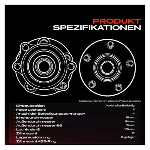 Kit de roulement de roue pour Subaru Forester et Impreza berline avant