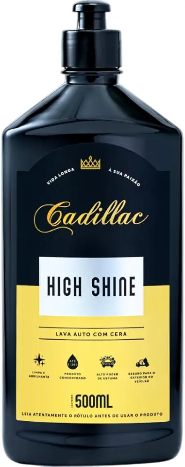 HIGH SHINE PRODUTO PARA LAVAR CARROS SHAMPOO COM CERA CADILLAC 500 ML