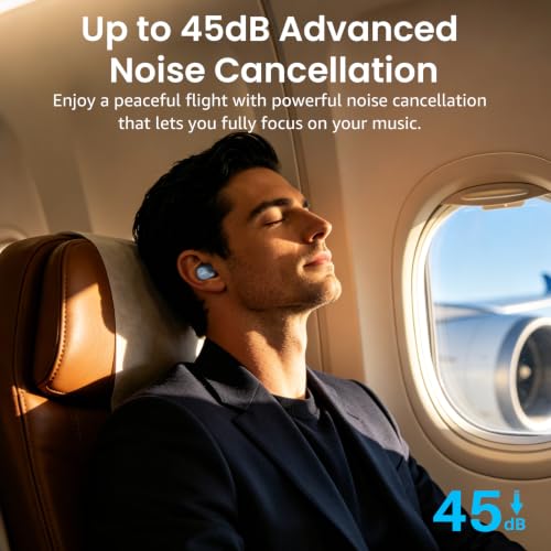 Image of TOZO NC9 Hybrid Active Noise Cancelling Wireless Earbuds, 6 Mics ENC Clear Call, IPX8 Waterproof, in Ear Bluetooth 5.3 Headphones Stereo Bass Ear Buds 60H Playtime with LED Display 32 EQs via APP