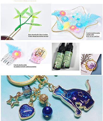 10x30ml UV Epoxidharz Kristallklar Transparent + Kompakt Tragbare UV Lampe, UV Härtbar Klar Harz Kleber DIY Schmuck… – Bild 5