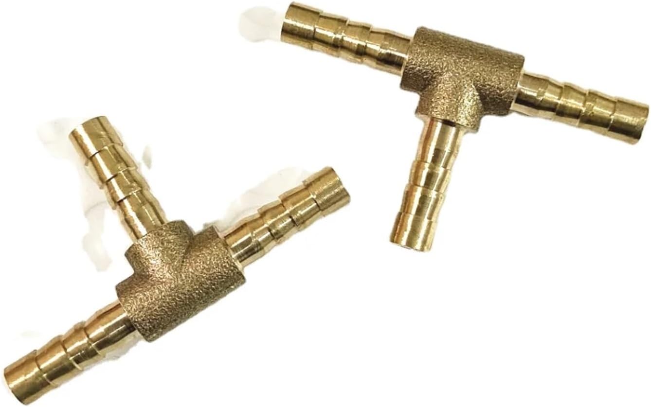ROUPWKWO 4 5 6 8 10 12 14 16 19 25mm ホース バーブ 真鍮 3 ウェイ 有刺鉄線 管継手 ティー