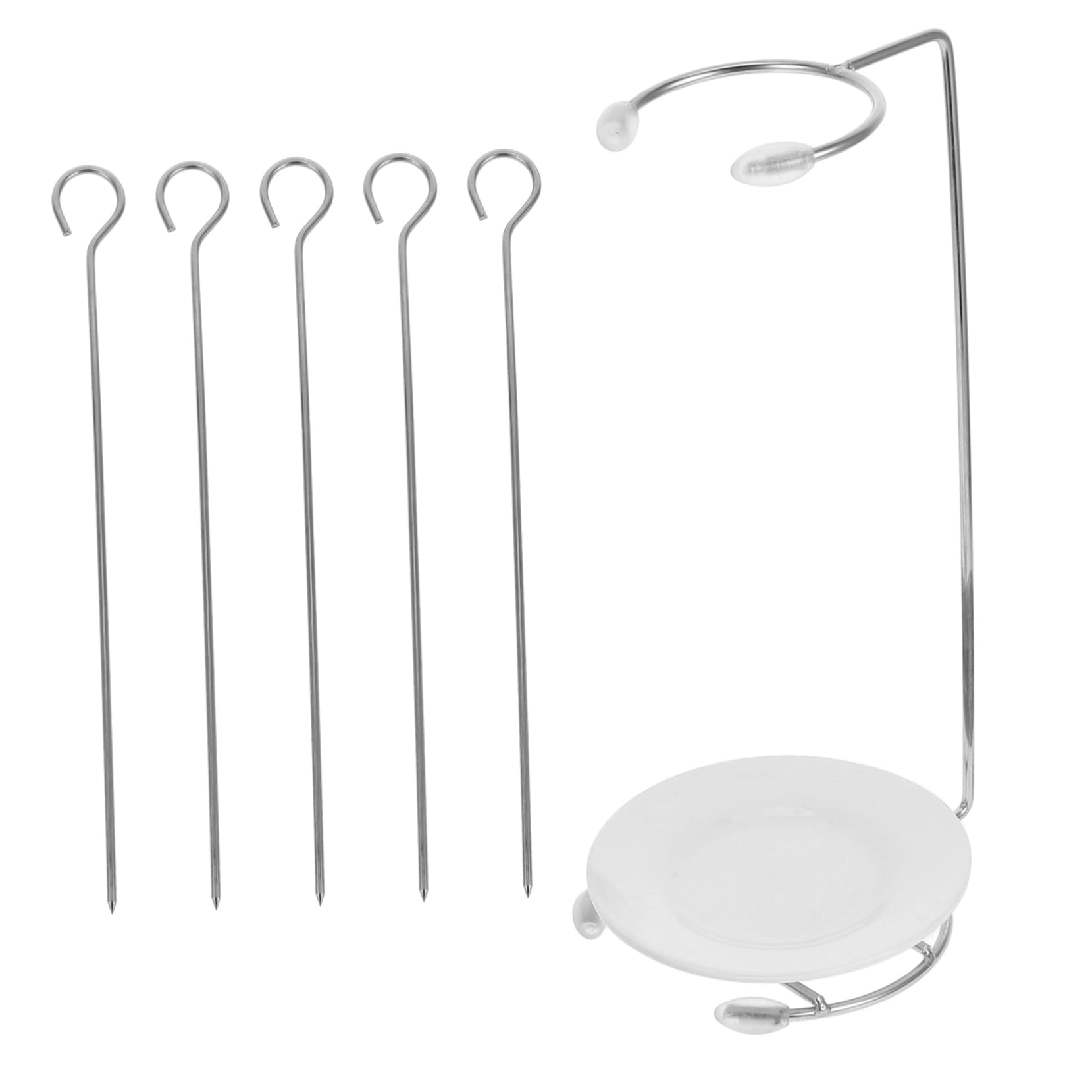 Kisangel Supporto per Spiedini Facile da Trasportare e Portatile in Acciaio Inossidabile per Barbecue Set da 1 per Grigliate All'aperto e Campeggio